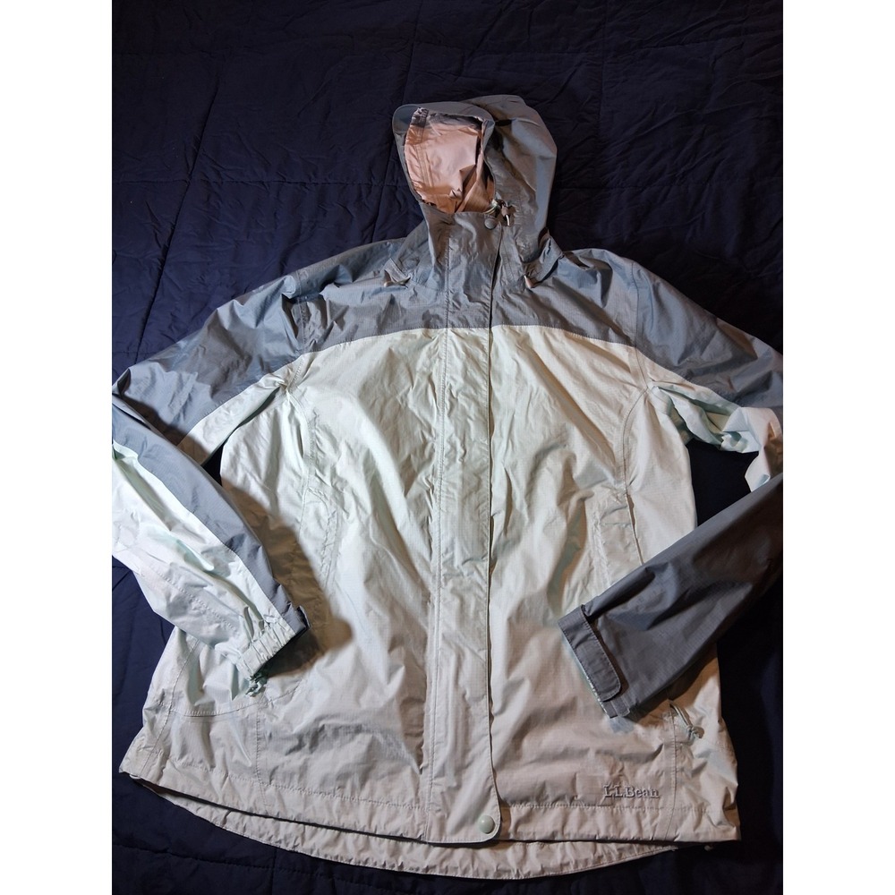 LL Bean Women's Vintage Nylon Windbreaker Rain Jacket Teal Color Size Large